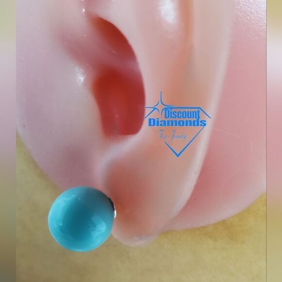 Light Blue 10mm  South Sea Shell Pearl Stud Earrings on 925 Sterling … - Picture 6 of 6